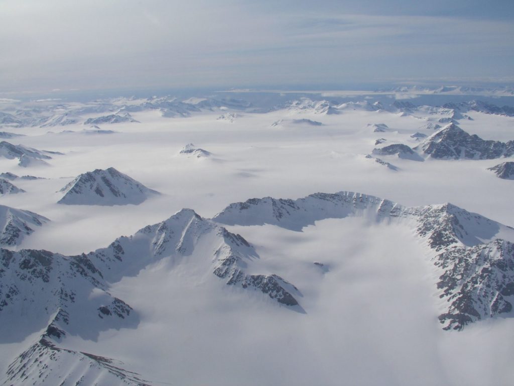 Svalbard from the air, by Irene Quaile.
